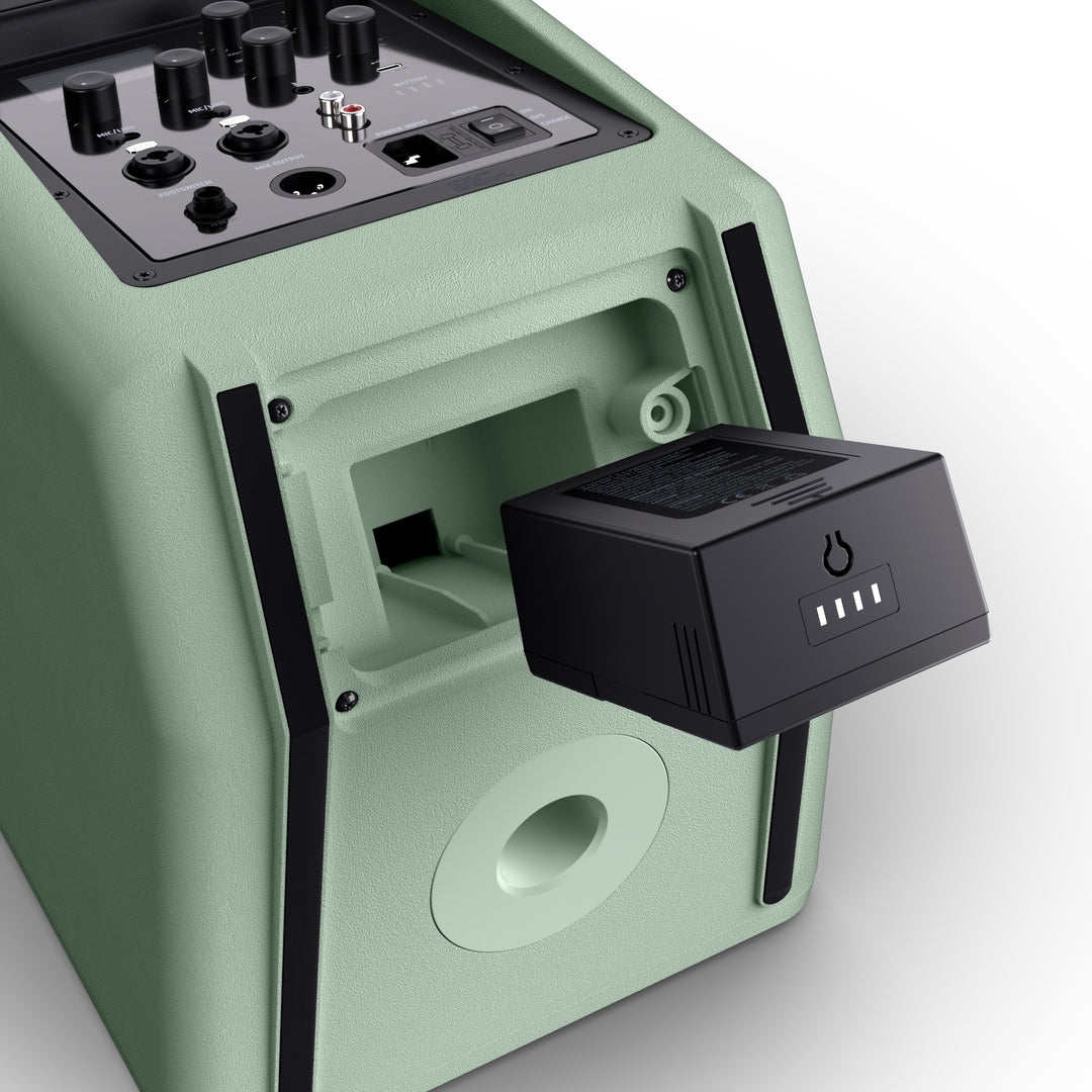 LD Systems ANNY® 8 GN - Tragbarer batteriebetriebener Bluetooth® PA-Lautsprecher mit Mixer, Adventure Green