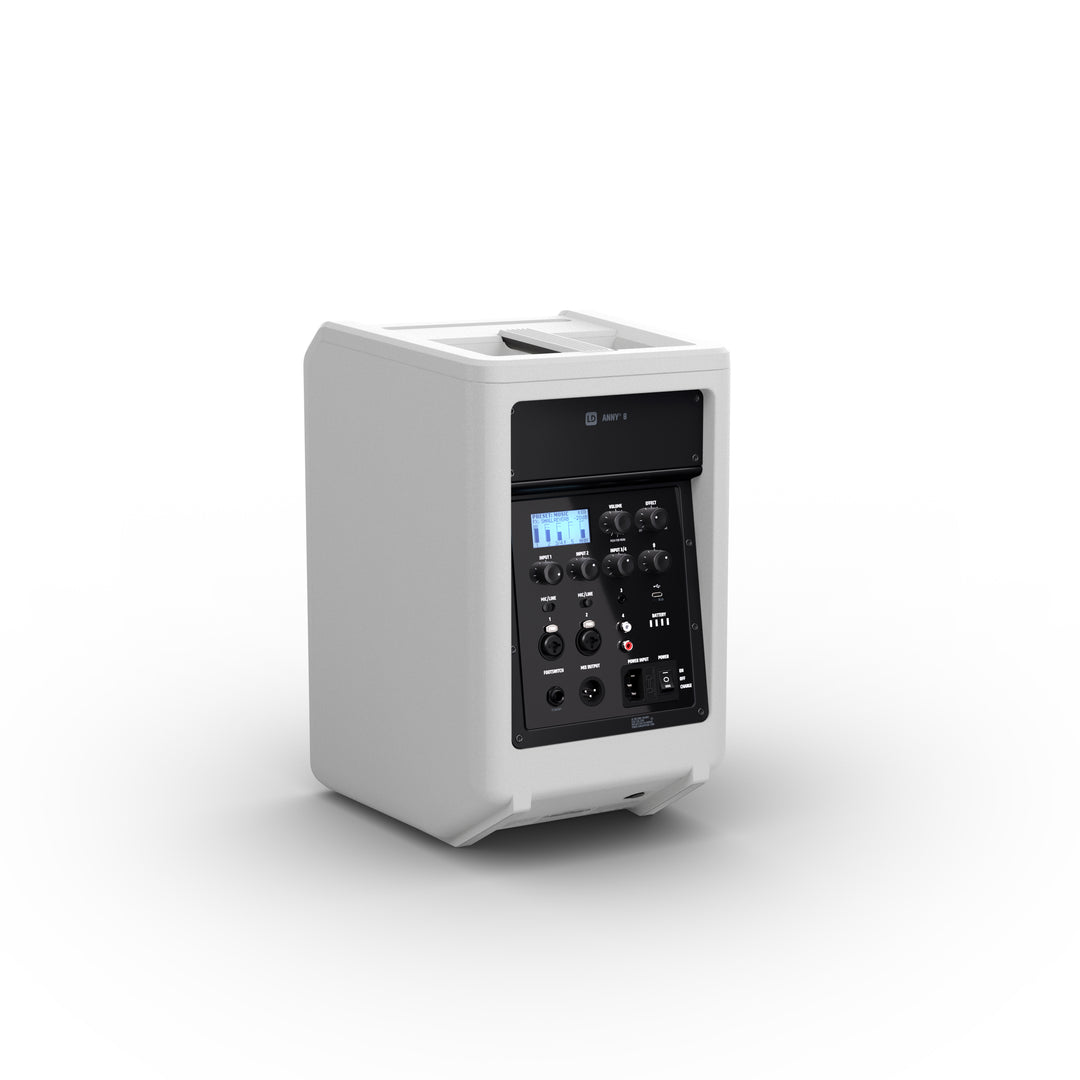 LD Systems ANNY® 8 W - Tragbarer batteriebetriebener Bluetooth® PA-Lautsprecher mit Mixer, Reinweiß