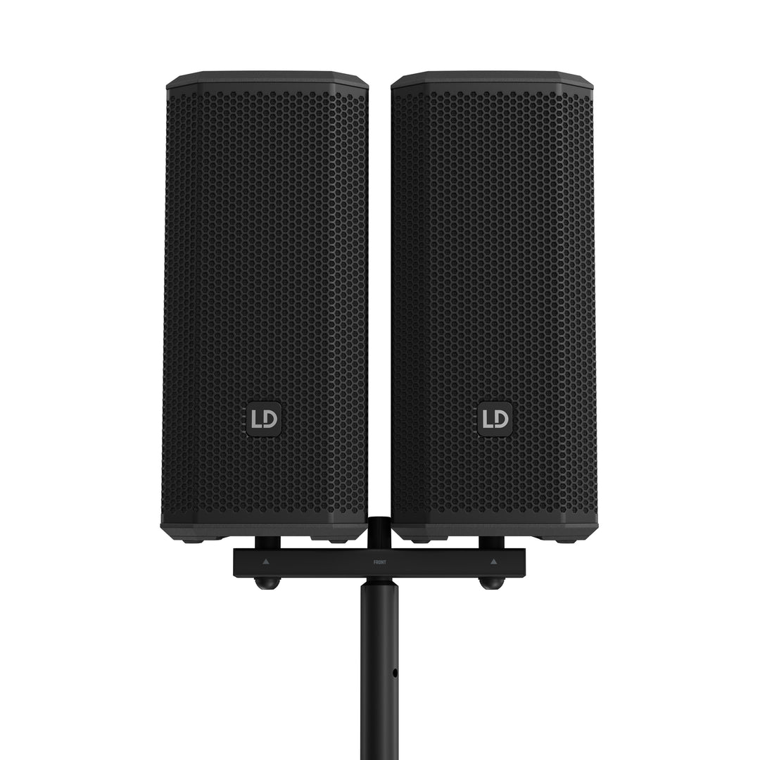 LD Systems DAVE 10 G4X DUAL STAND – Lautsprecherstange mit Montagegabel für DAVE 10 G4X