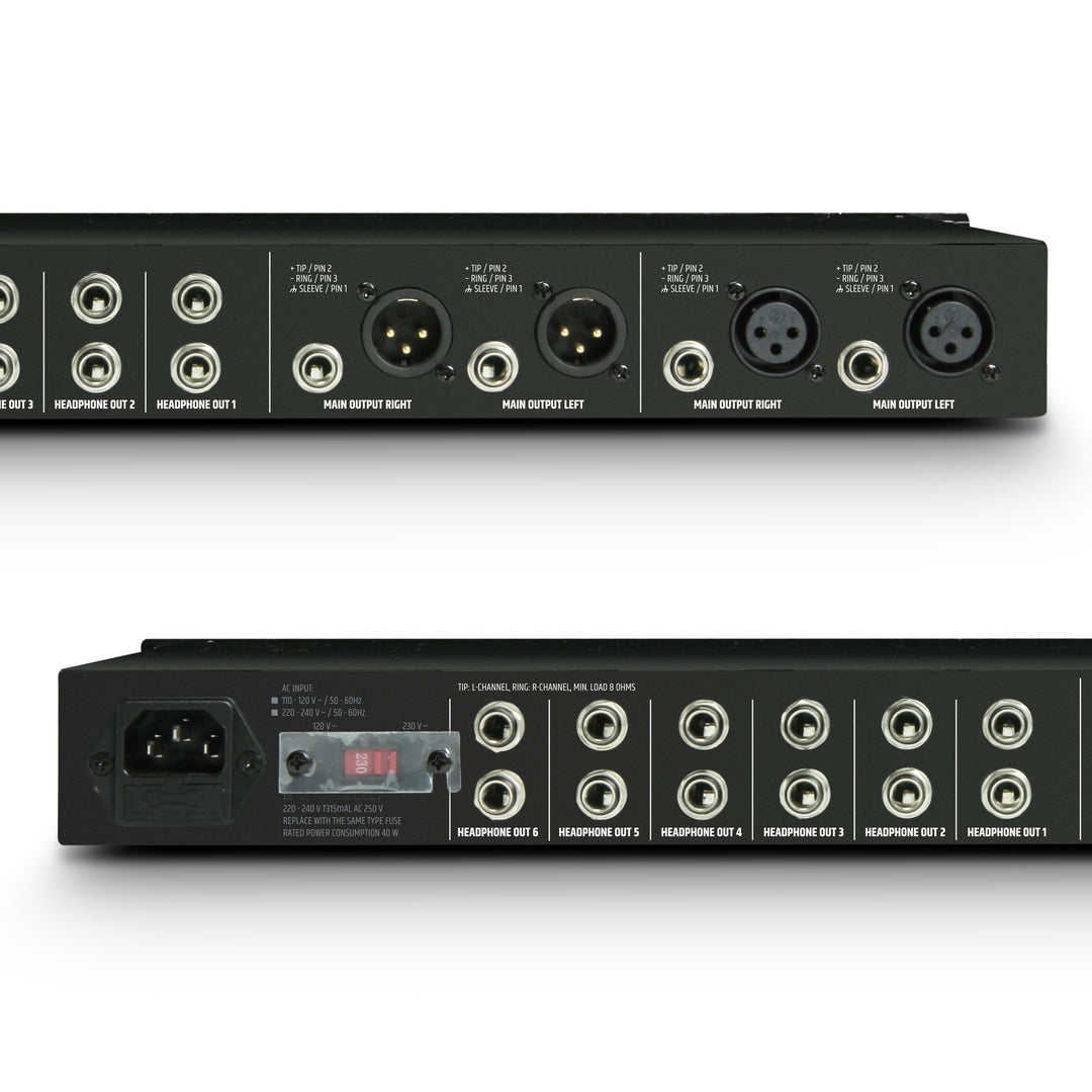 LD Systems HPA 6 - 19" 6-Kanal Kopfhörerverstärker