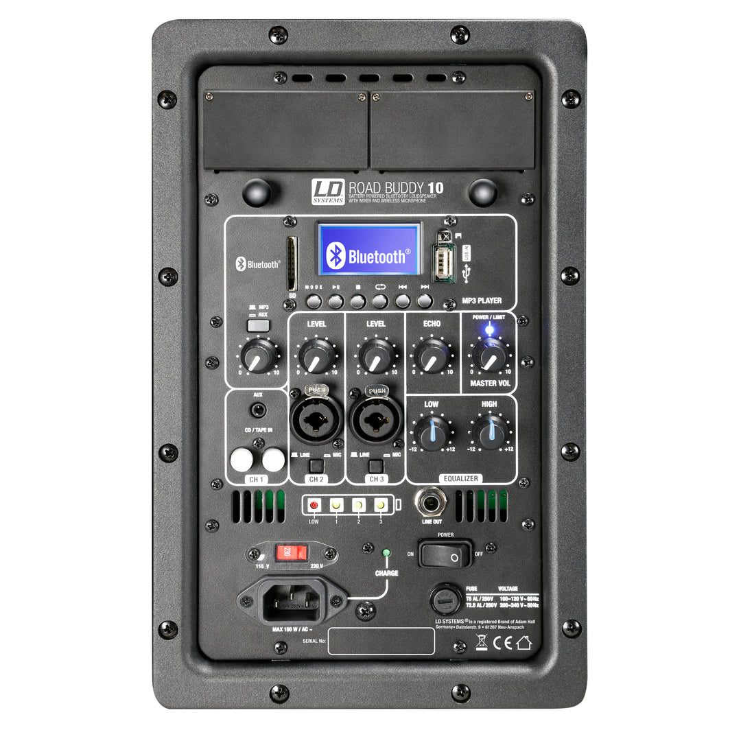 LD Systems ROADBUDDY 10 BASIC - Batteriebetriebener Bluetooth-Lautsprecher mit Mixer