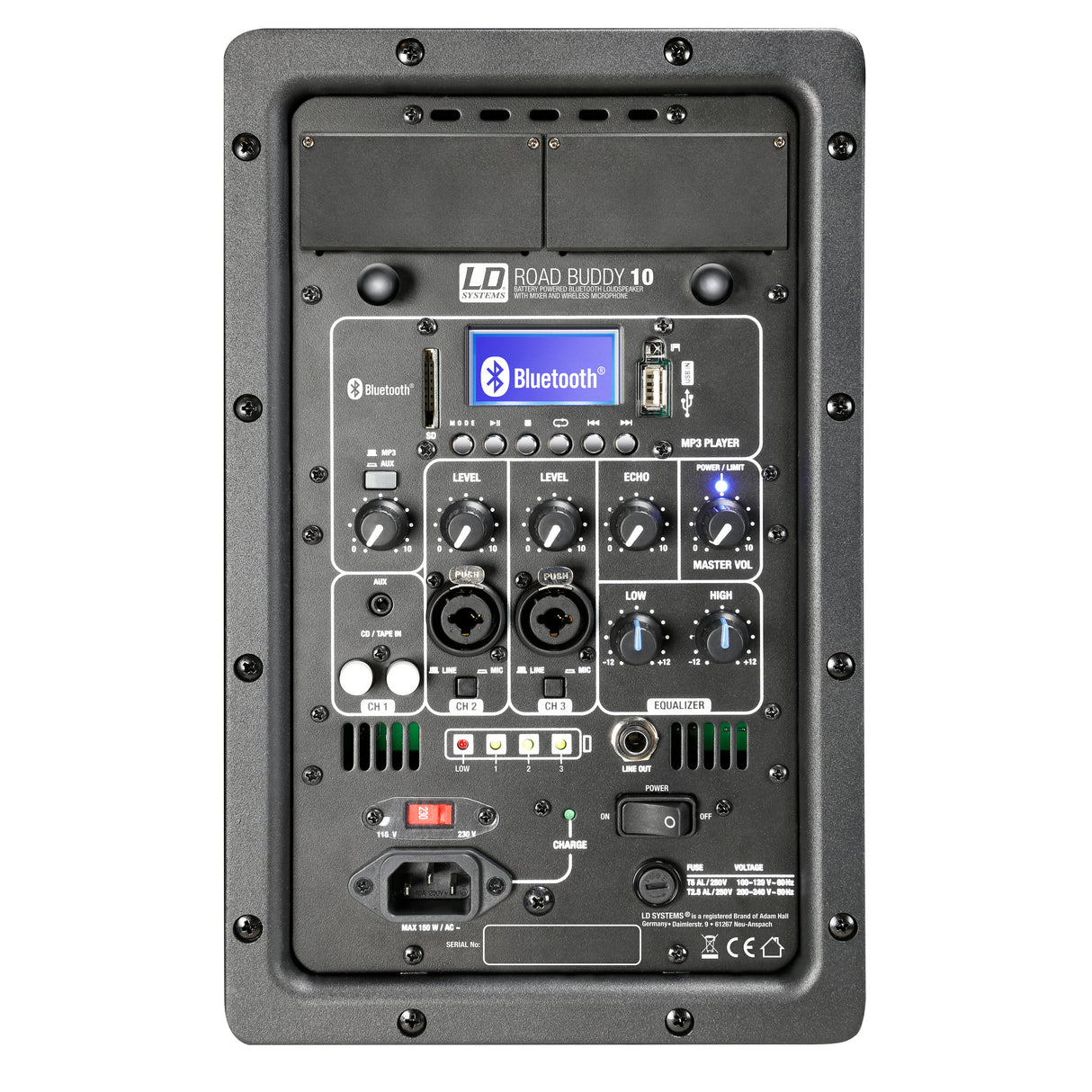 LD Systems ROADBUDDY 10 BASIC - Batteriebetriebener Bluetooth-Lautsprecher mit Mixer