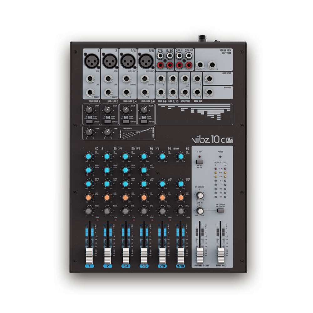 LD Systems VIBZ 10 C – 10-Kanal Mischpult mit Kompressor