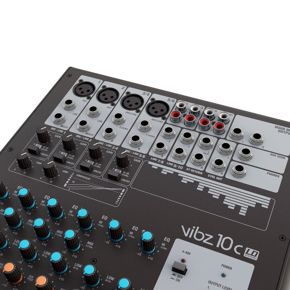 LD Systems VIBZ 10 C – 10-Kanal Mischpult mit Kompressor