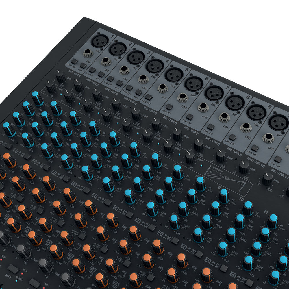 LD Systems VIBZ 24 DC - 24-Kanal Mischpult mit DFX und Kompressor