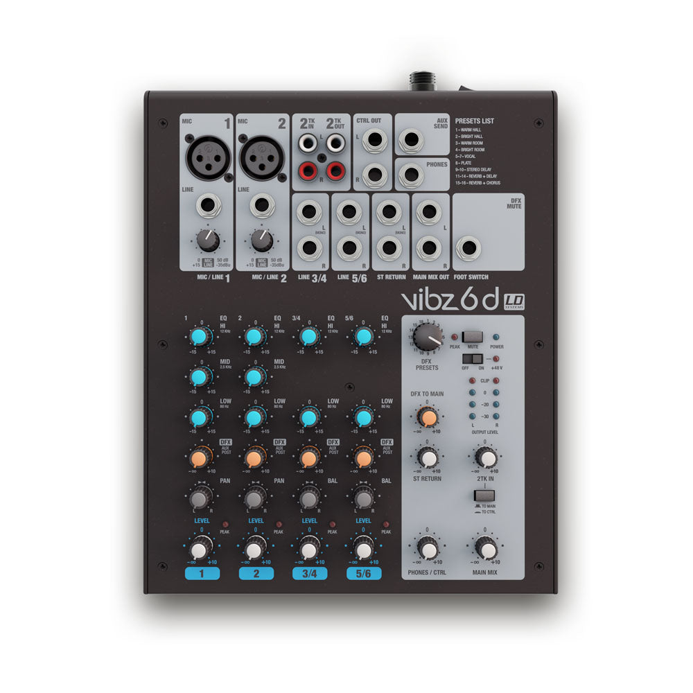 LD Systems VIBZ 6 D - 6-Kanal Mischpult mit DFX