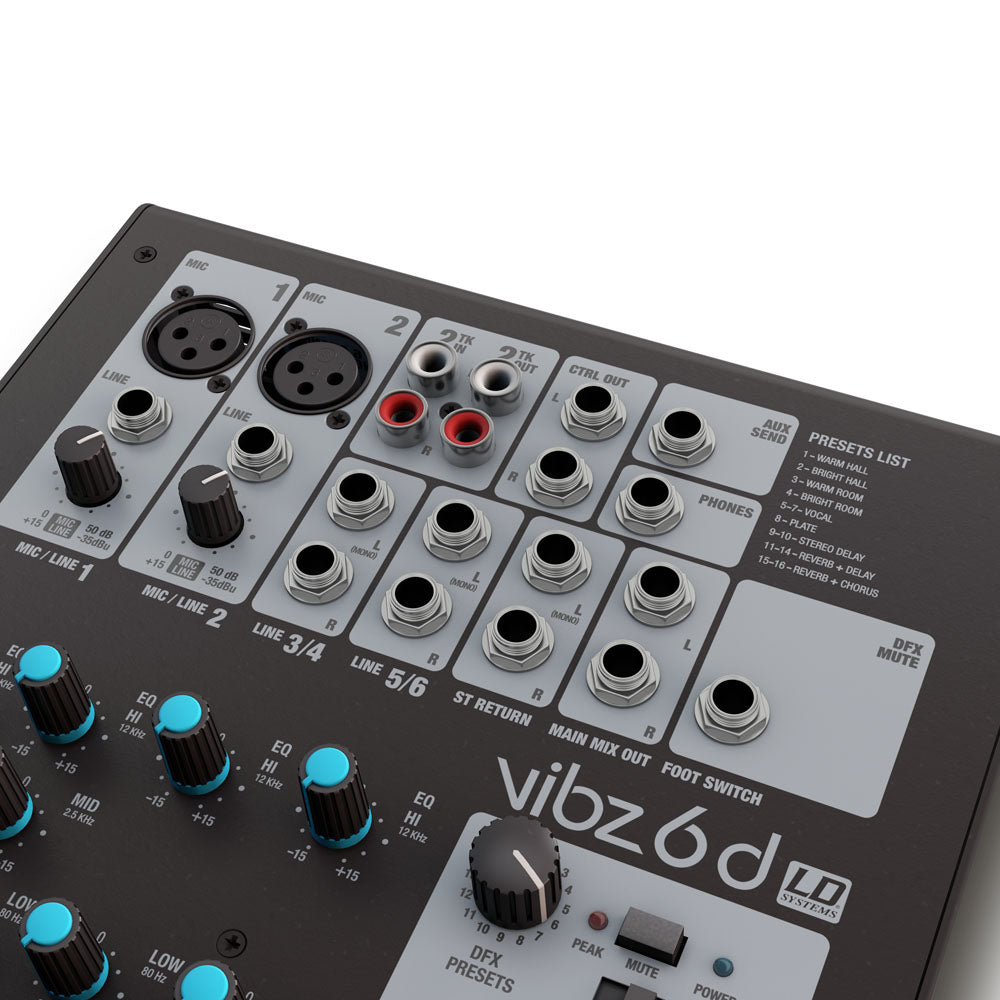 LD Systems VIBZ 6 D - 6-Kanal Mischpult mit DFX