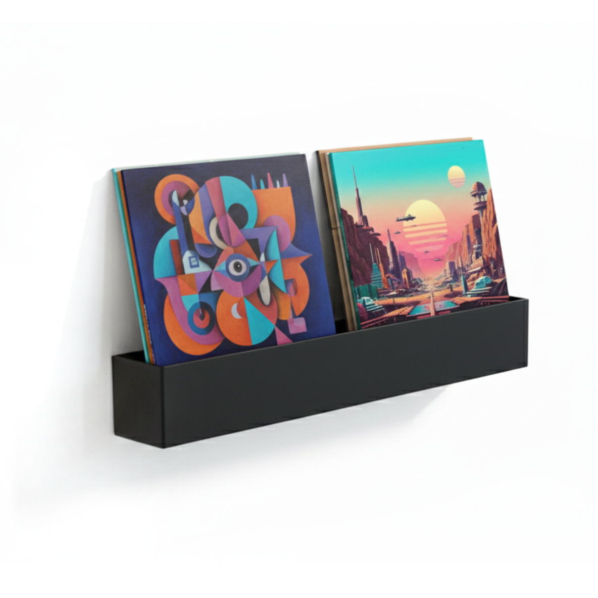 Studio 57 Vinyl Dobbelt Væg Display (sort)