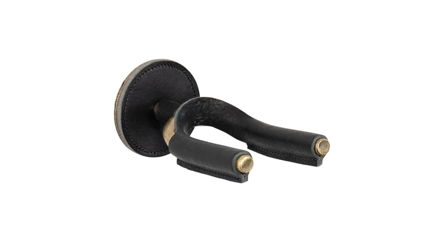Levys FGHNGR Wandhalterung für gitarren, Messing und schwarzes Leder