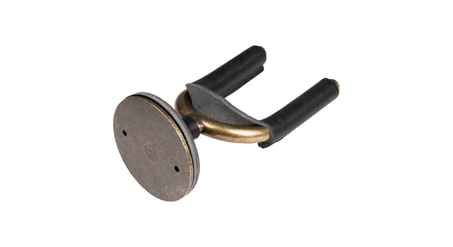 Levys FGHNGR Wandhalterung für gitarren, Messing und schwarzes Leder