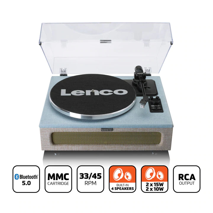 Lenco LS-440 Bluetooh Turntable, Blue/Beige