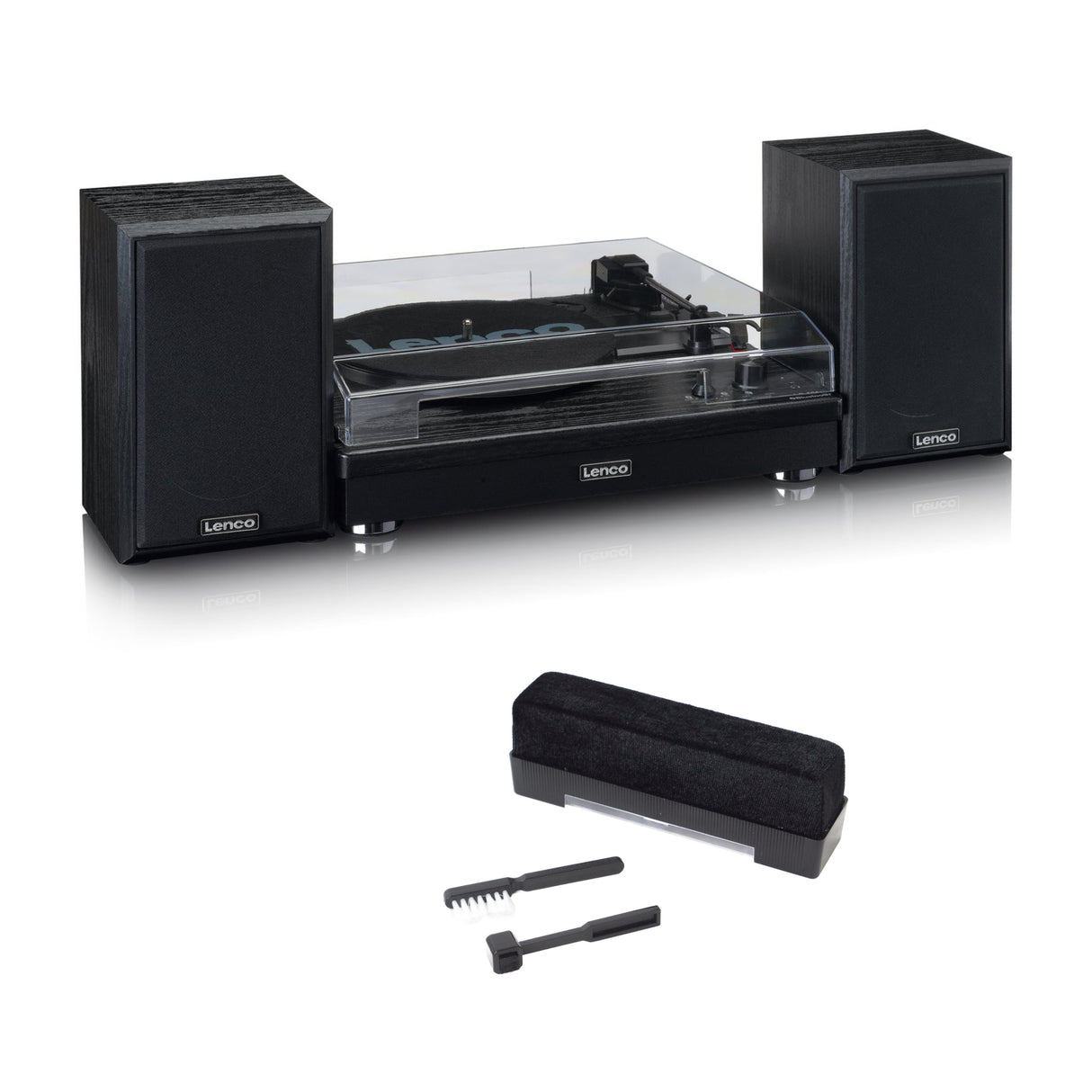 Lenco LS-101 Turntable Bundle (Black)