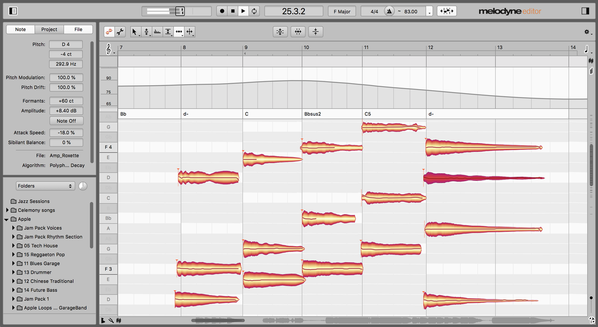 Melodyne 5 editor