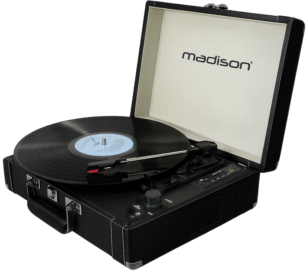 Madison Vintage Plattenspieler m. Bluetooth (Schwarz)