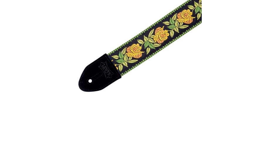 Levys MC8JQ Gitarrengurt 2", gelbes Blumenmuster