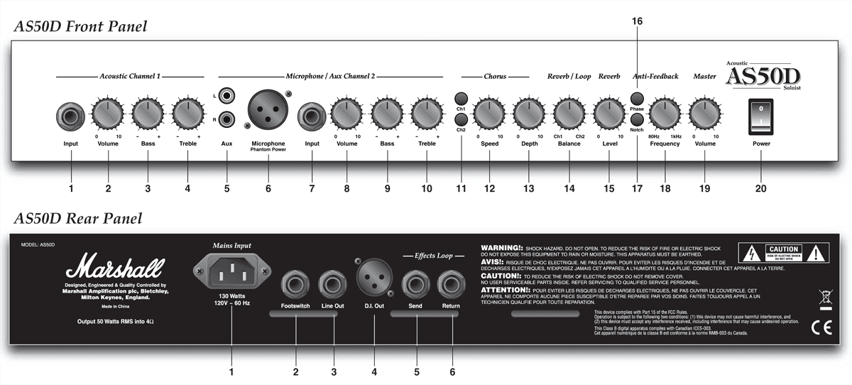 Marshall AS50D Akustischer Gitarrenverstärker