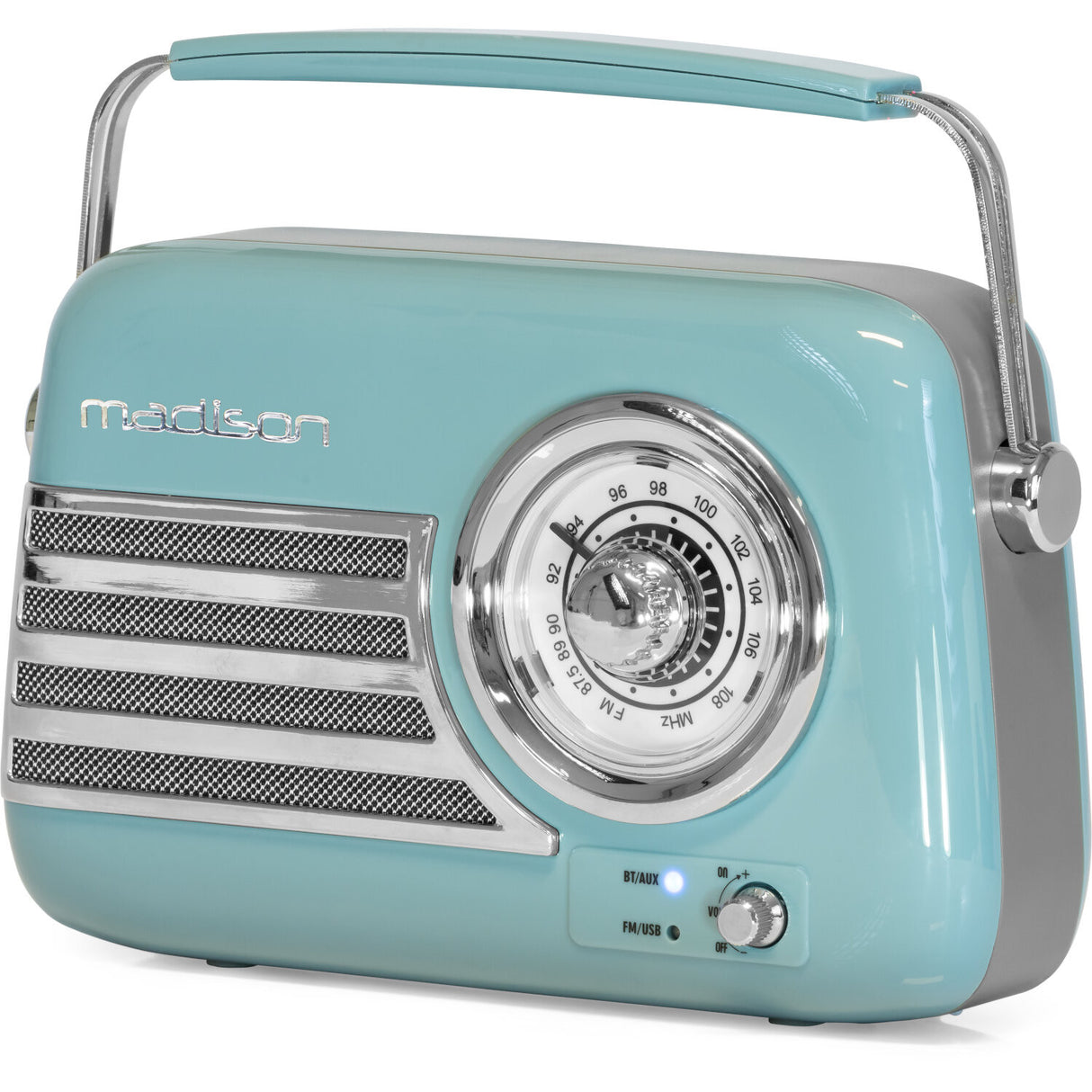Madison Retro Radio mit Bluetooth und FM (Blau)