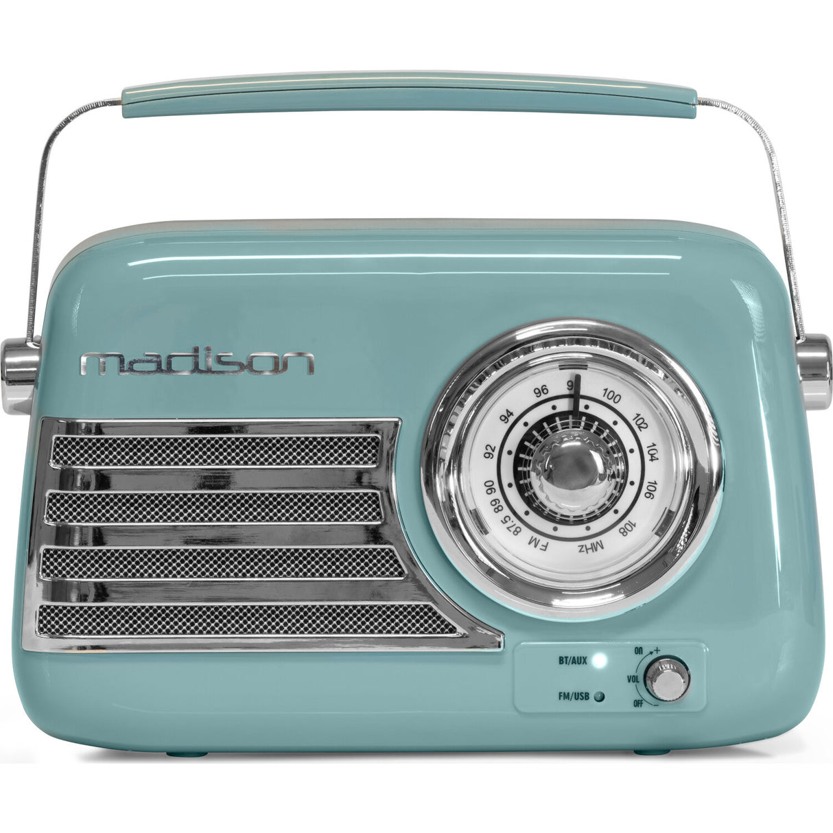 Madison Retro Radio mit Bluetooth und FM (Blau)