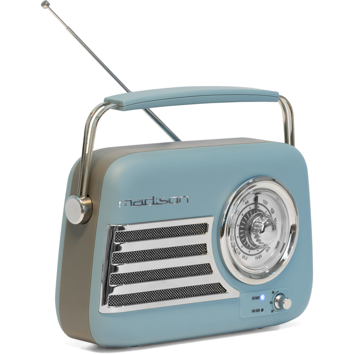 Madison Retro Radio mit Bluetooth und FM (Mattblau)