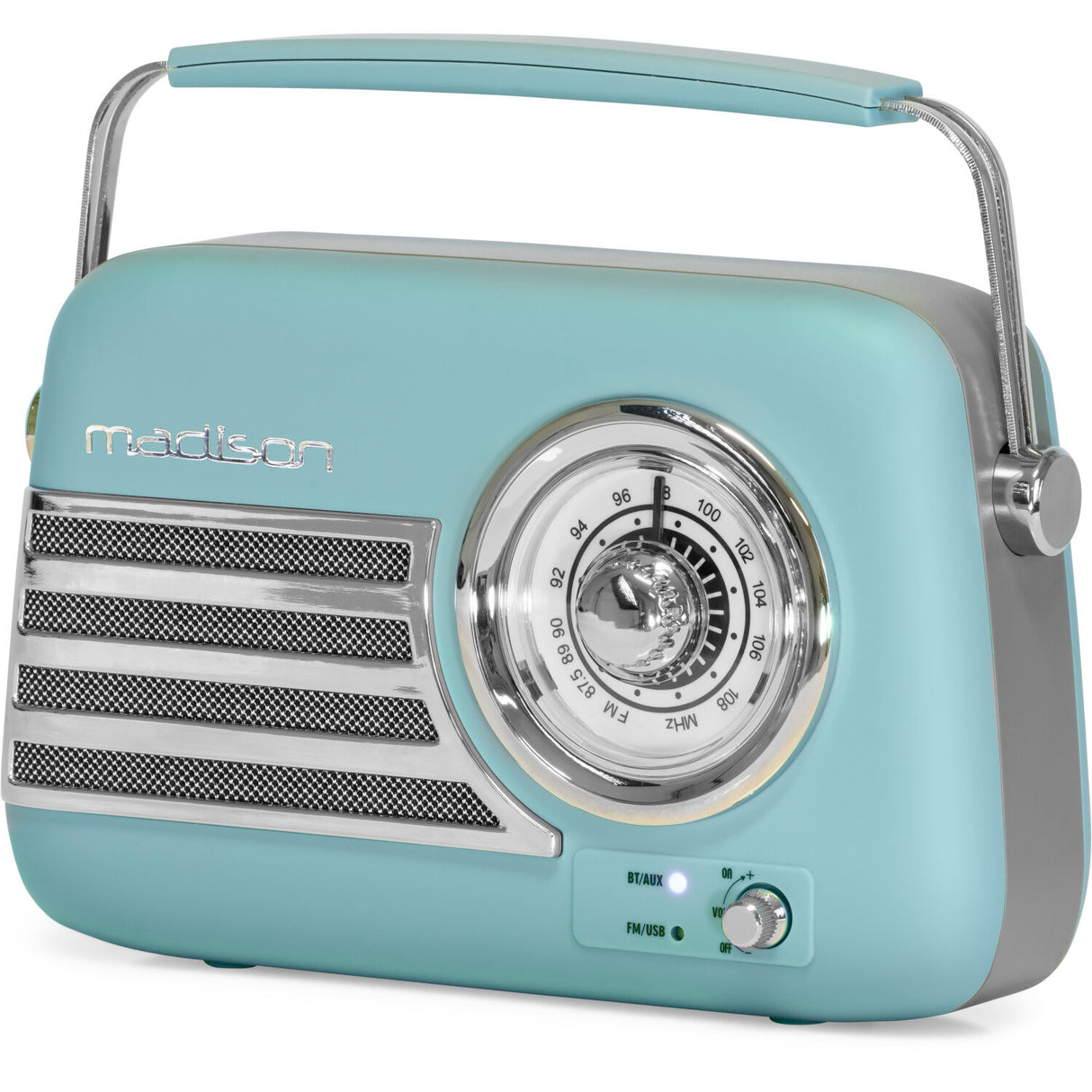 Madison Retro Radio mit Bluetooth und FM (Mattblau)
