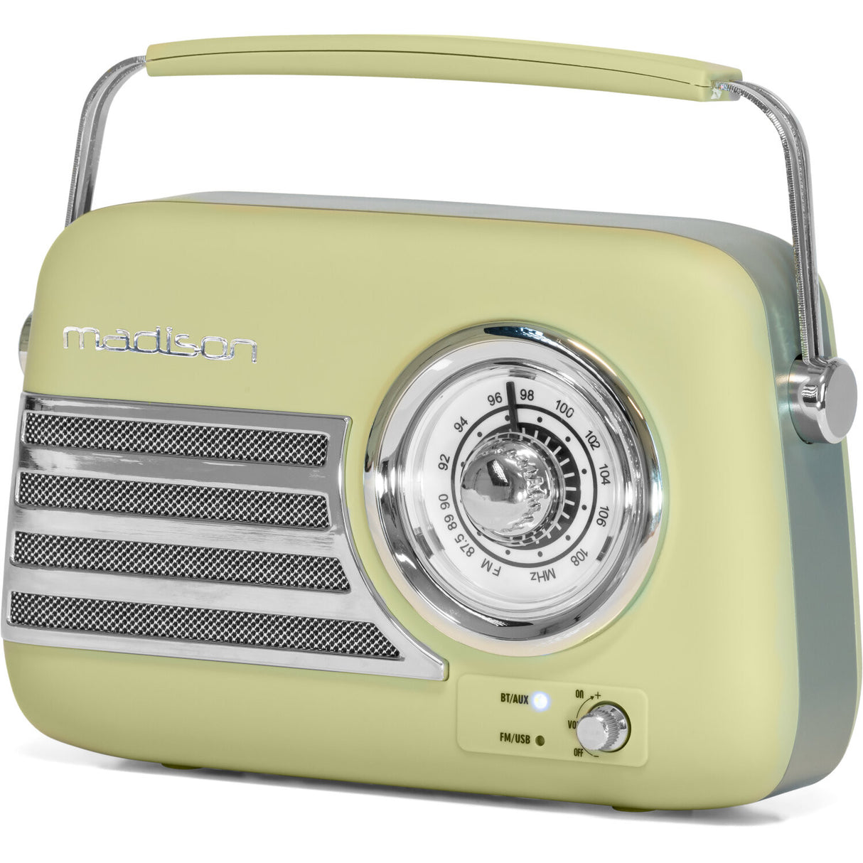 Madison Retro Radio mit Bluetooth und FM (Matte Olivgrün)