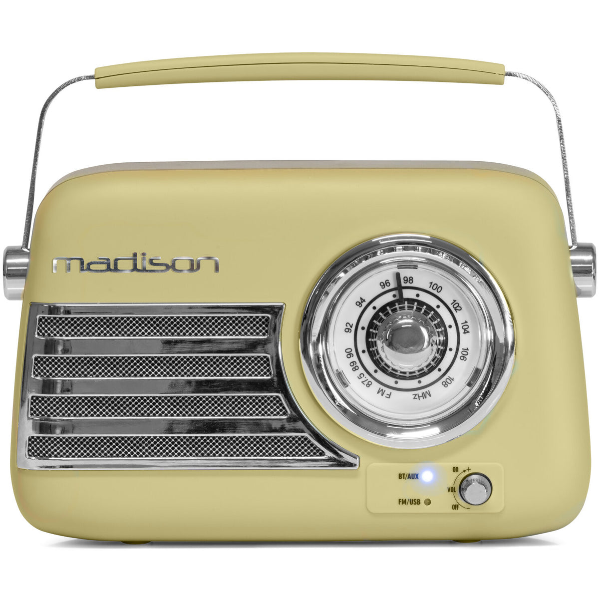Madison Retro Radio mit Bluetooth und FM (Matte Olivgrün)
