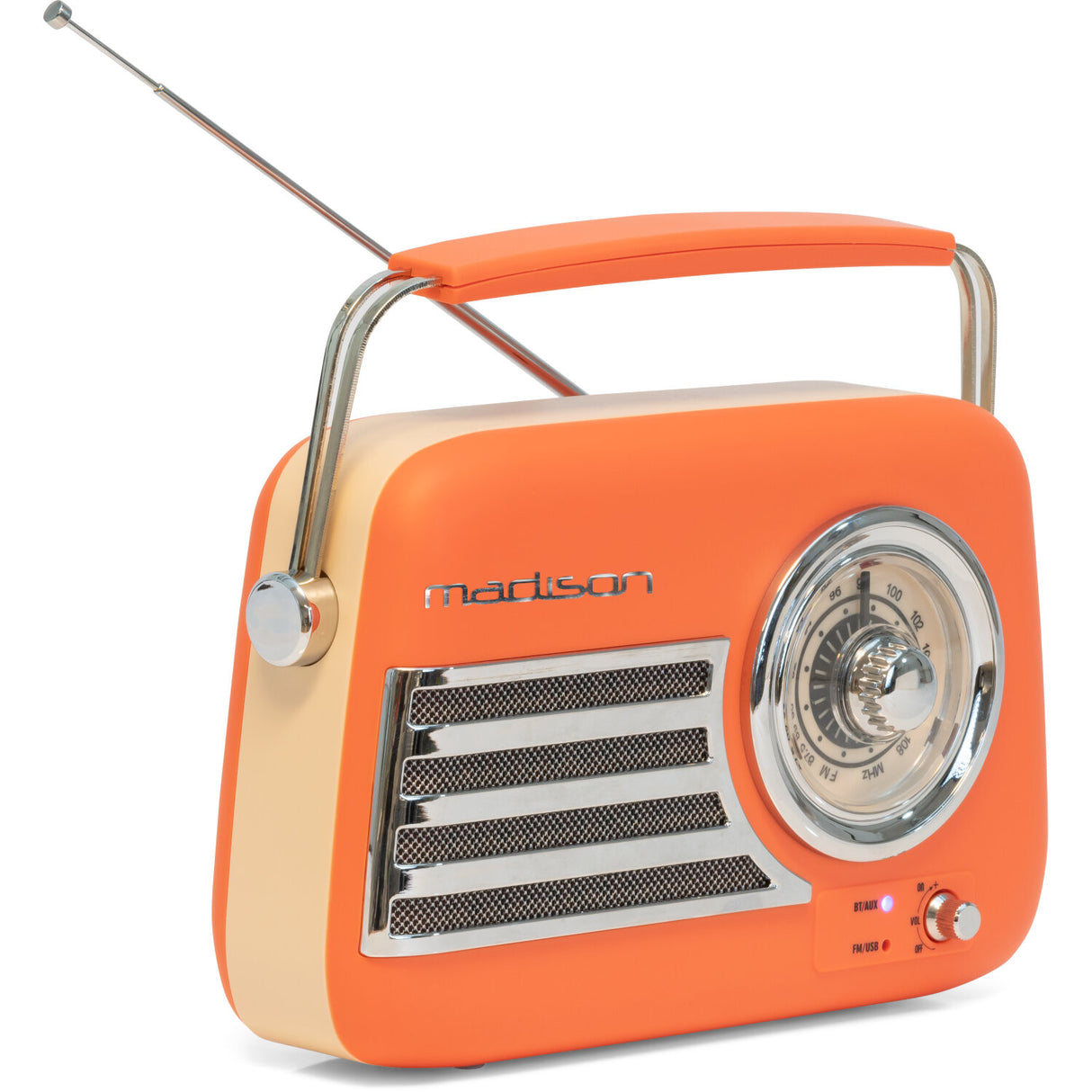 Madison Retro Radio mit Bluetooth und FM (Matte Orange)