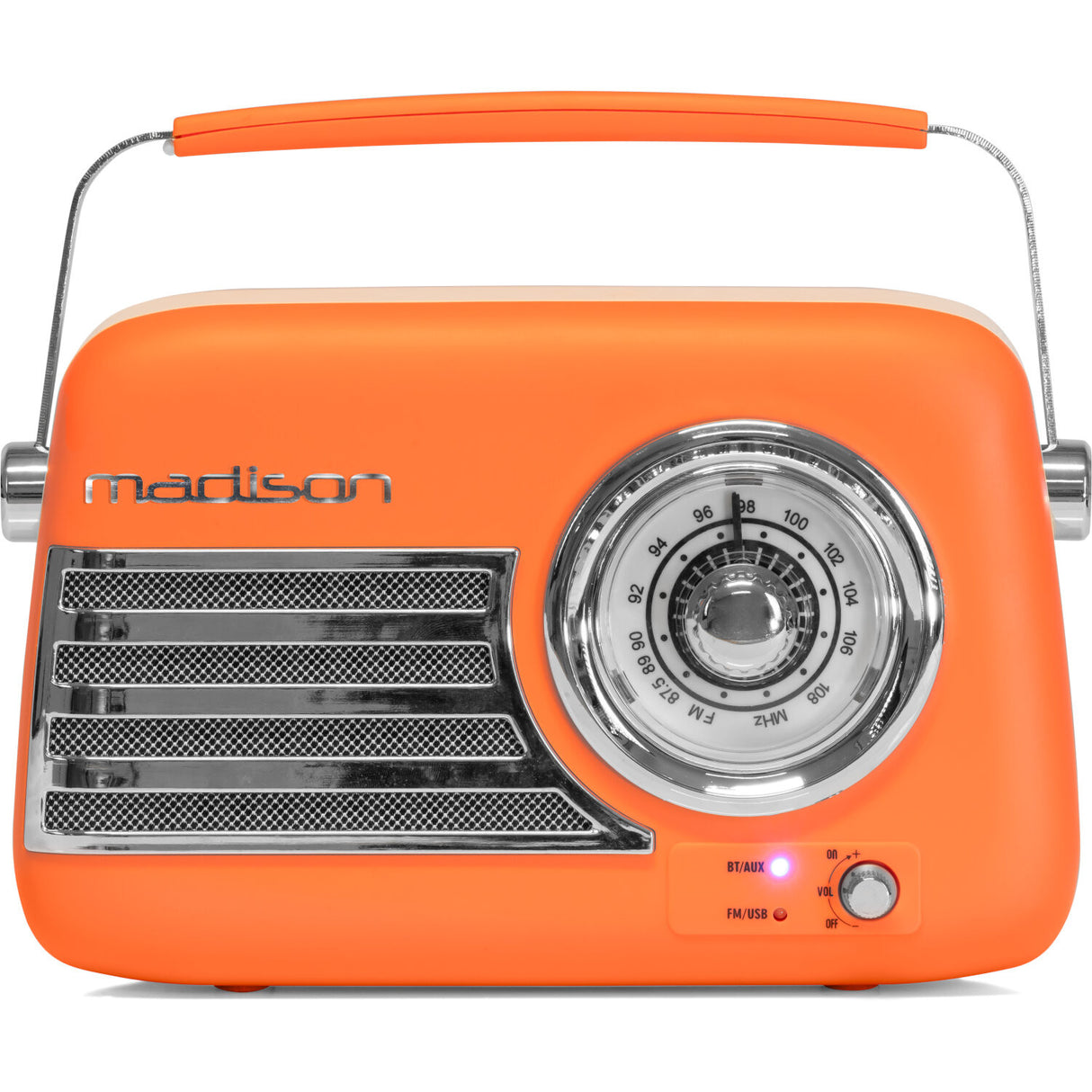 Madison Retro Radio mit Bluetooth und FM (Matte Orange)