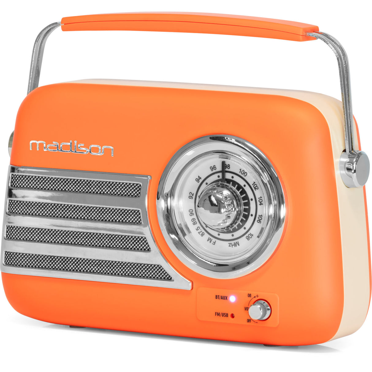 Madison Retro Radio mit Bluetooth und FM (Matte Orange)