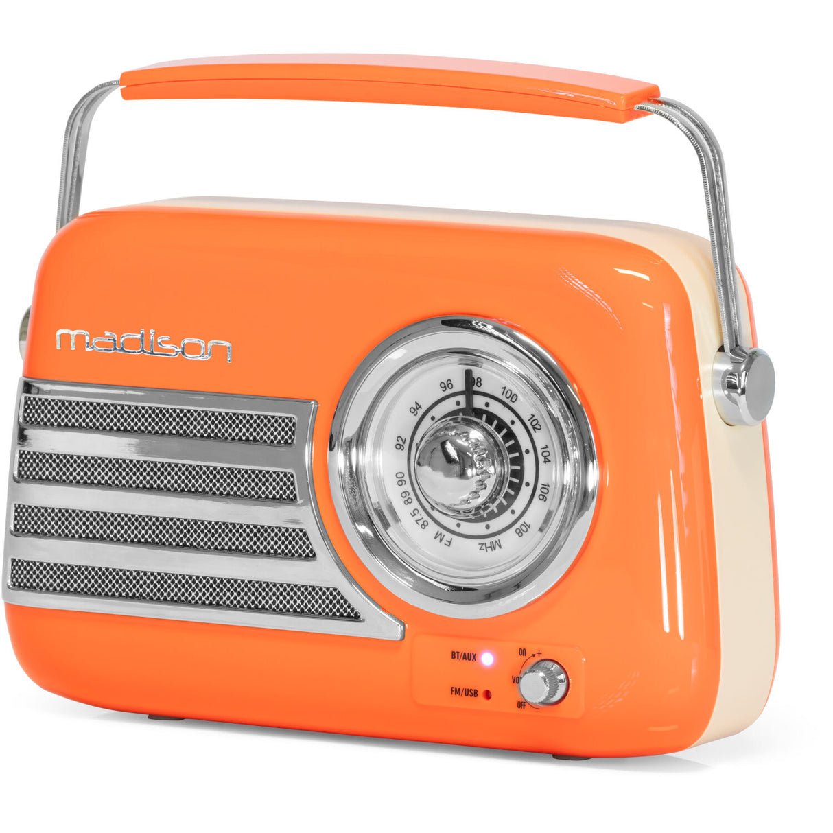 Madison Retro Radio mit Bluetooth und FM (Orange)