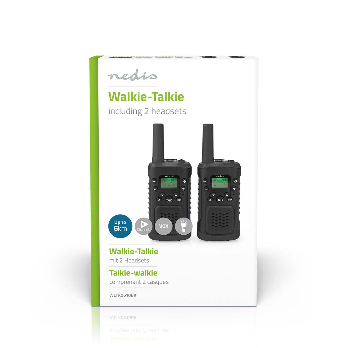 Nedis Walkie Talkie Set with Headset (Up to 6km)