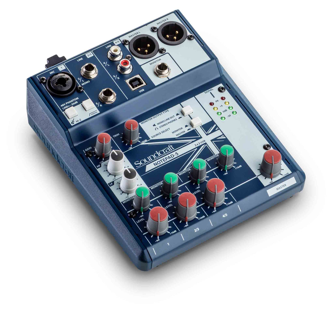 Soundcraft Notepad 5 Kanal Desktop Mixer m. USB