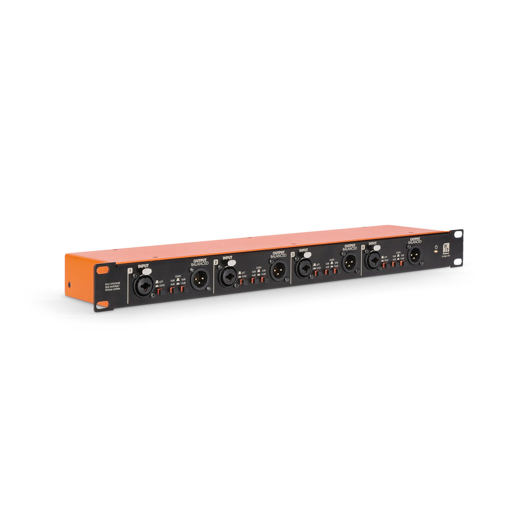 Palmer BRIDGE 4A+ - 19" DI-Box / Linienisolationsbox, 4 Kanäle, aktiv