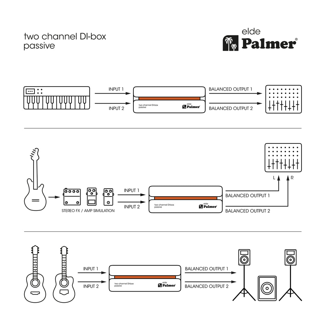 Palmer RIVER Elde - Passive 2-Kanal DI-Box