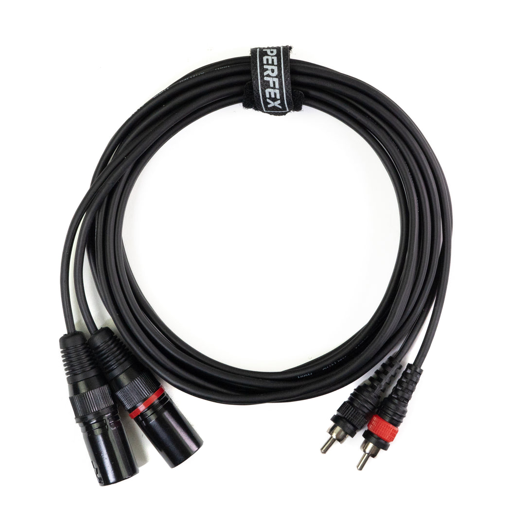Perfex XLR Stecker auf Phono RCA Kabel (6m)