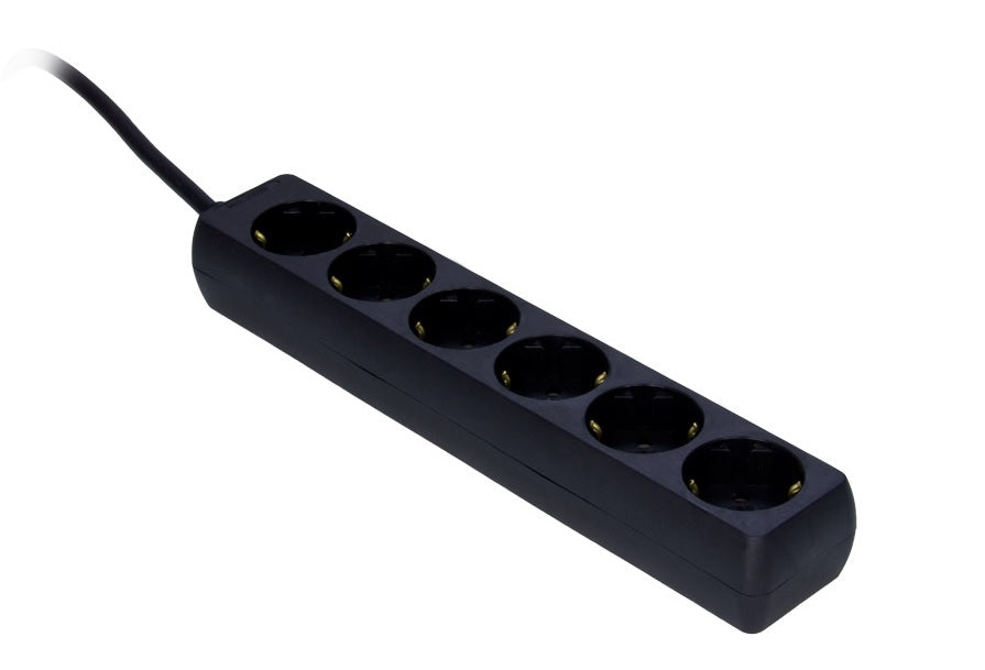 ProCab Stromschiene mit 6 Steckdosen, 1,5 mm² Kabel, 5 m