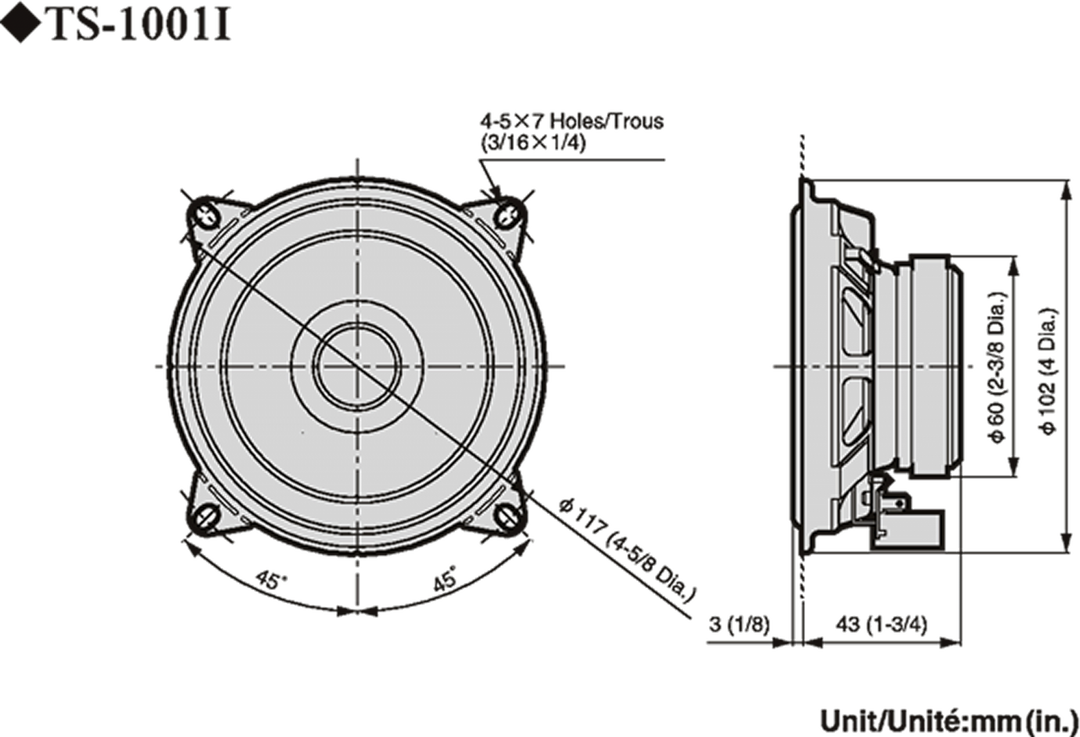 Pioneer TS-1001i Autolautsprecherset (10cm, 4")