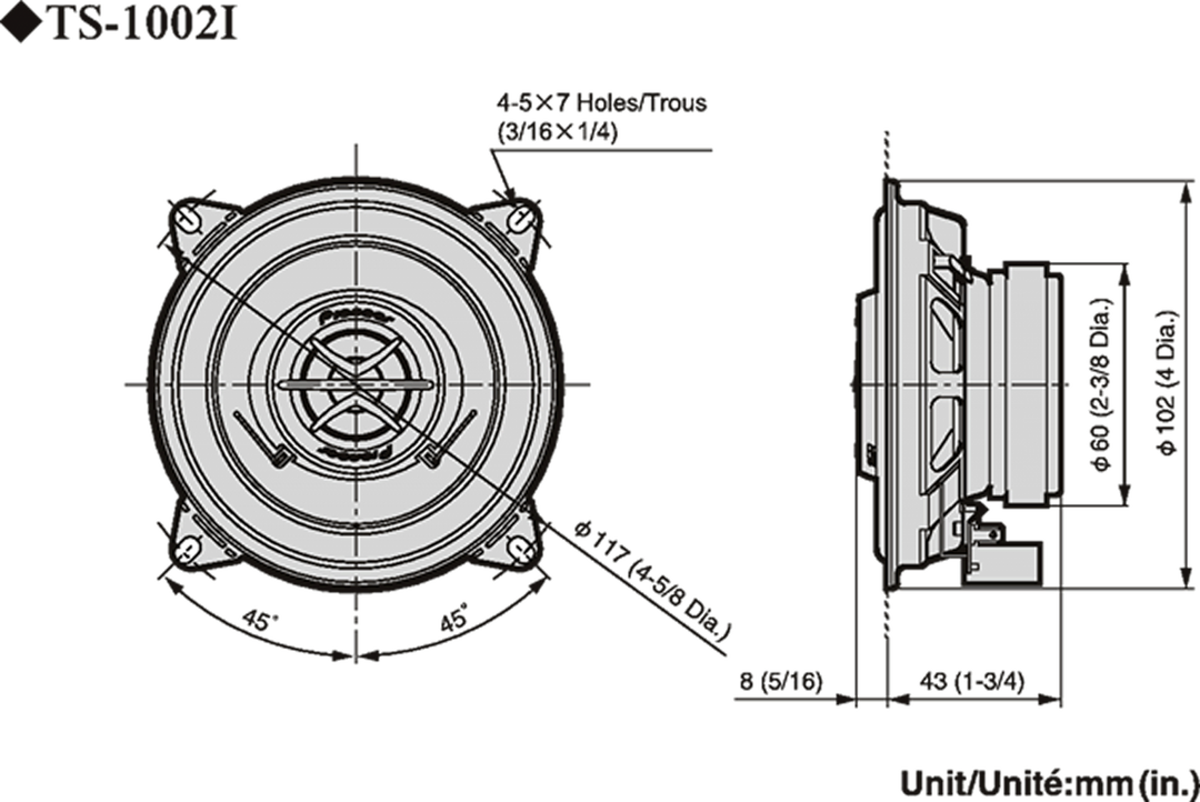 Pioneer TS-1002i Autolautsprecherset (10cm, 4")