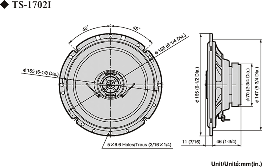 Pioneer TS-1702i Autolautsprecher (17cm, 6,5")