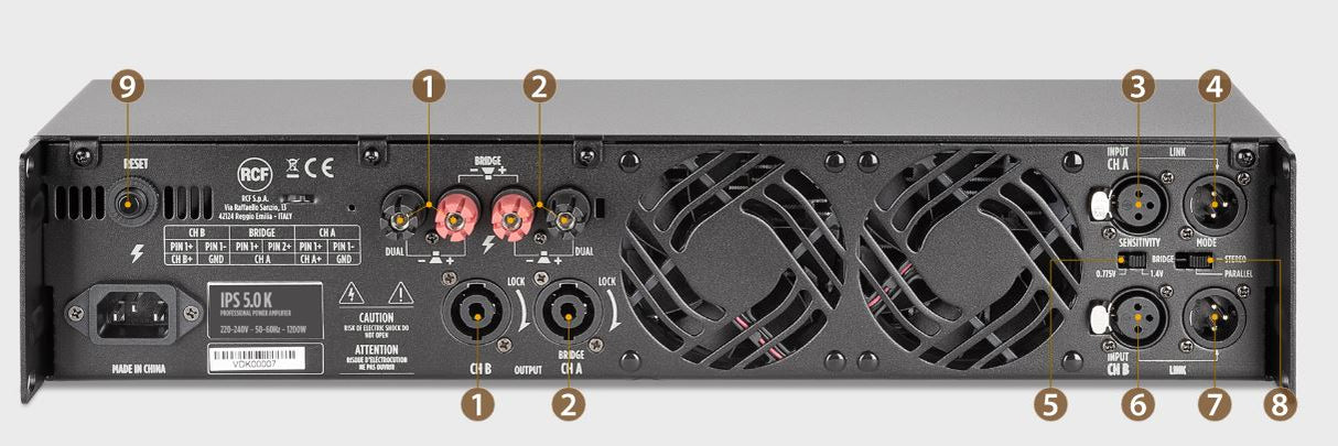 RCF Forstærker iPS 5,0 k 5000 W 2 x 2600 W 4 Ohm