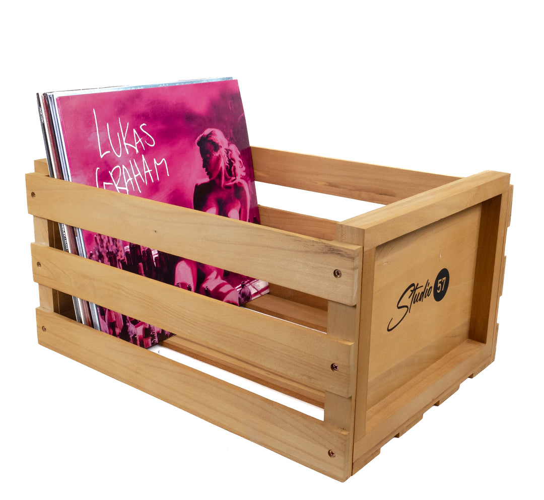 Studio 57 - Plattenkiste für LP Platten (Helles Holz)