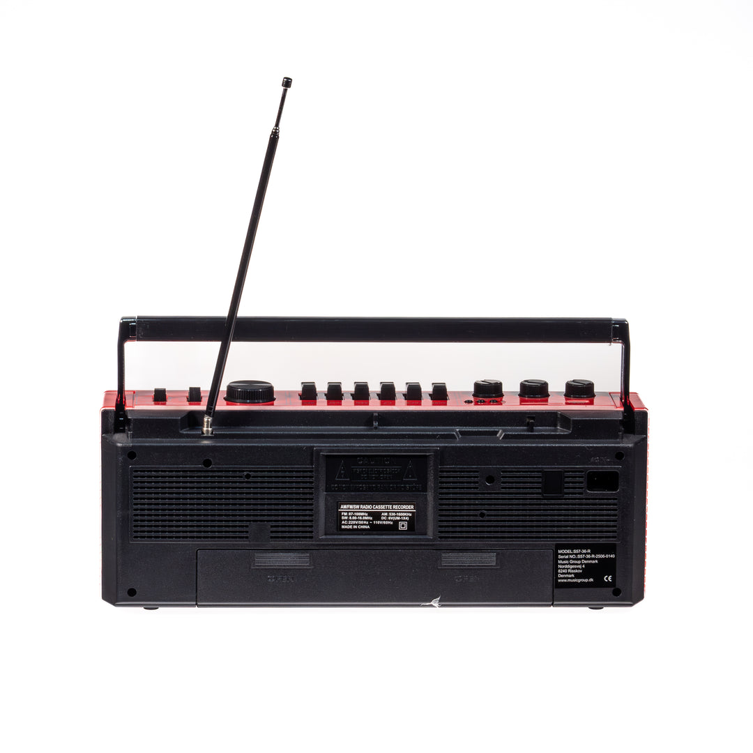 Studio 57 - Kassettenspieler m. FM & Bluetooth, Rot