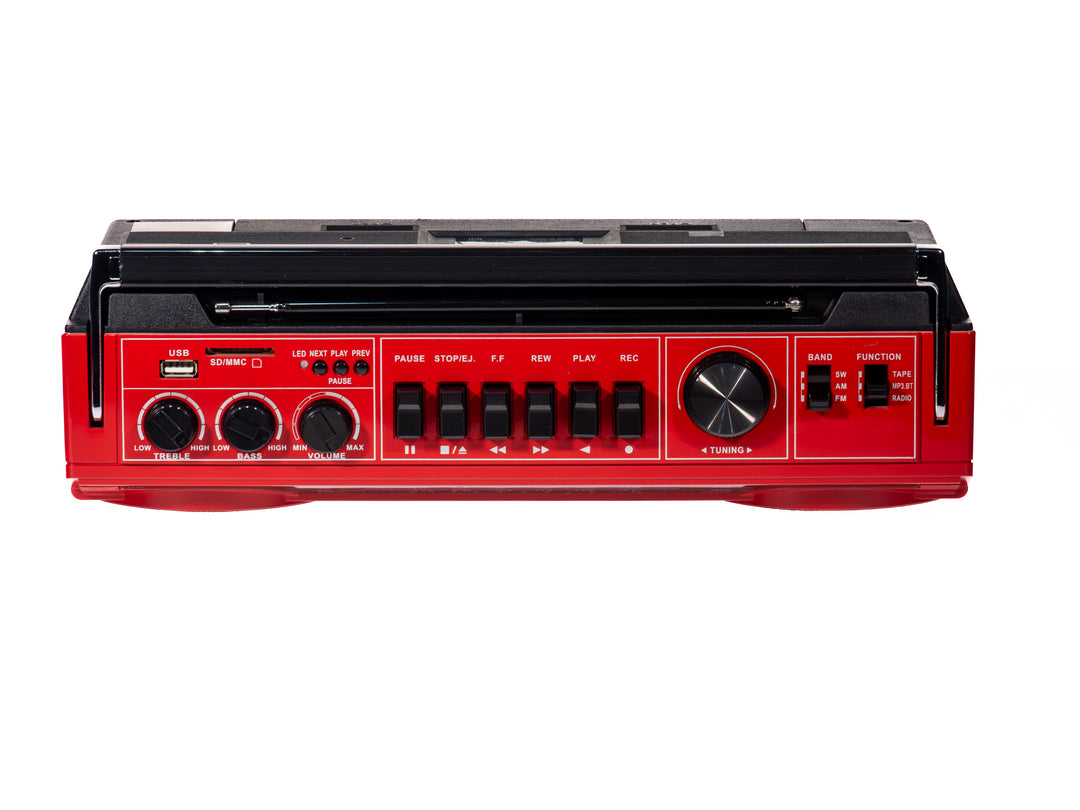Studio 57 - Kassettenspieler m. FM & Bluetooth, Rot