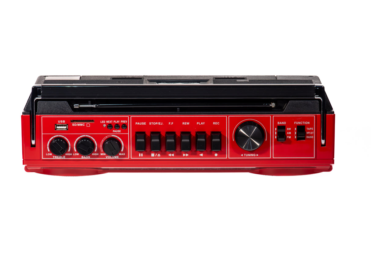 Studio 57 - Kassettenspieler m. FM & Bluetooth, Rot