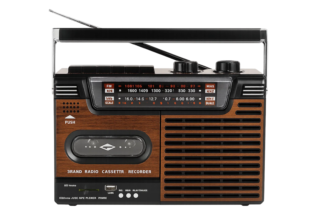 Studio 57 Kassettenabspieler mit FM & Bluetooth, Braun + Kassettenband