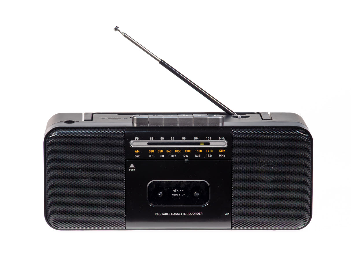 Studio 57 - Kassettenabspieler m. FM & Bluetooth, Black + Kassette