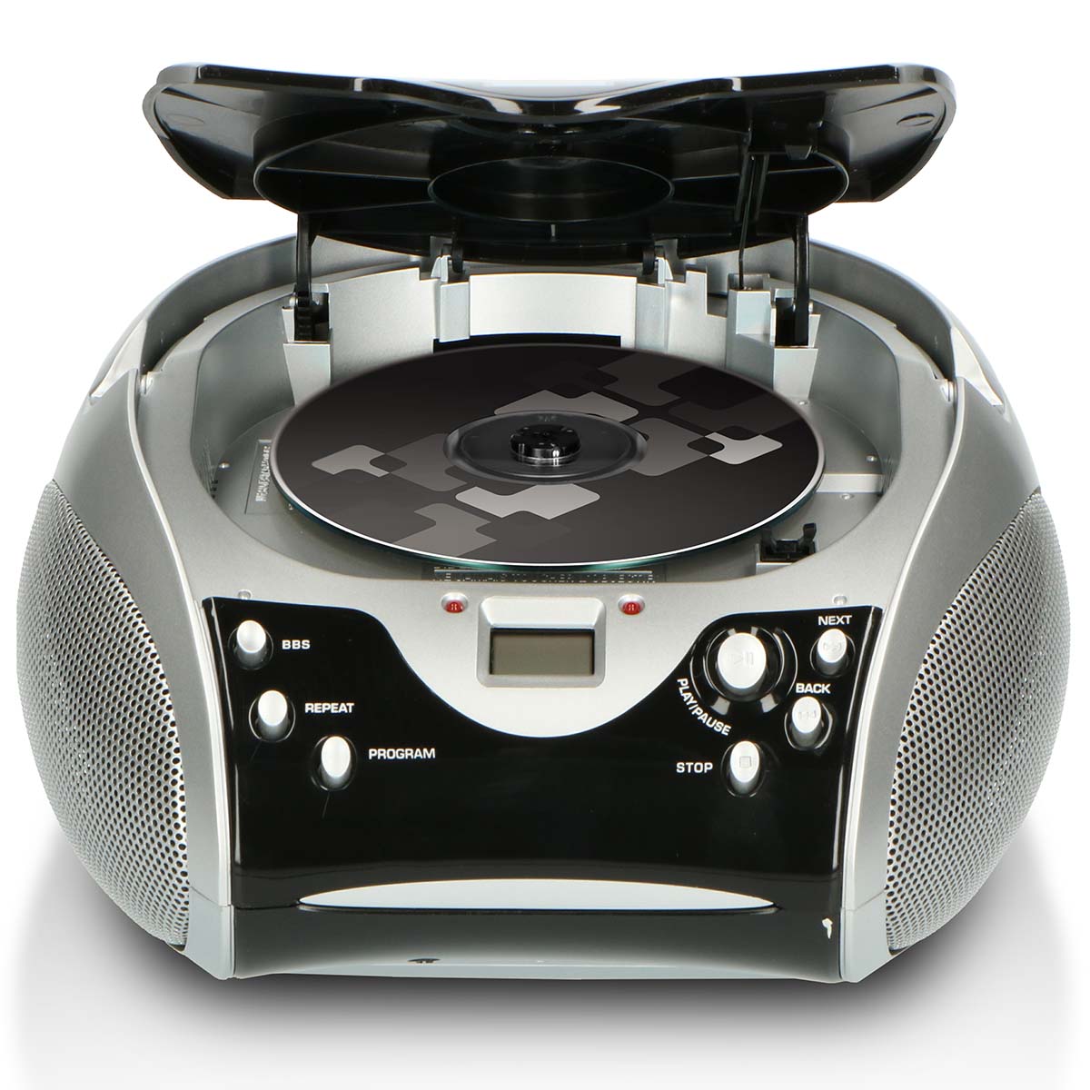 Tragbares Stereo-FM-Radio mit CD-Player Schwarz/Silber