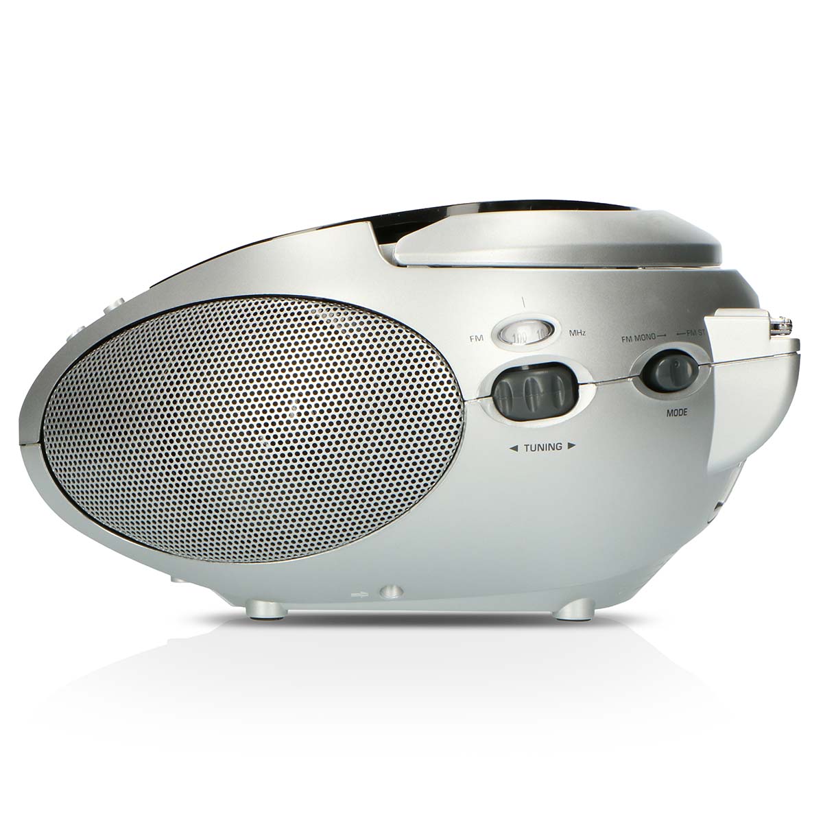 Tragbares Stereo-FM-Radio mit CD-Player Schwarz/Silber