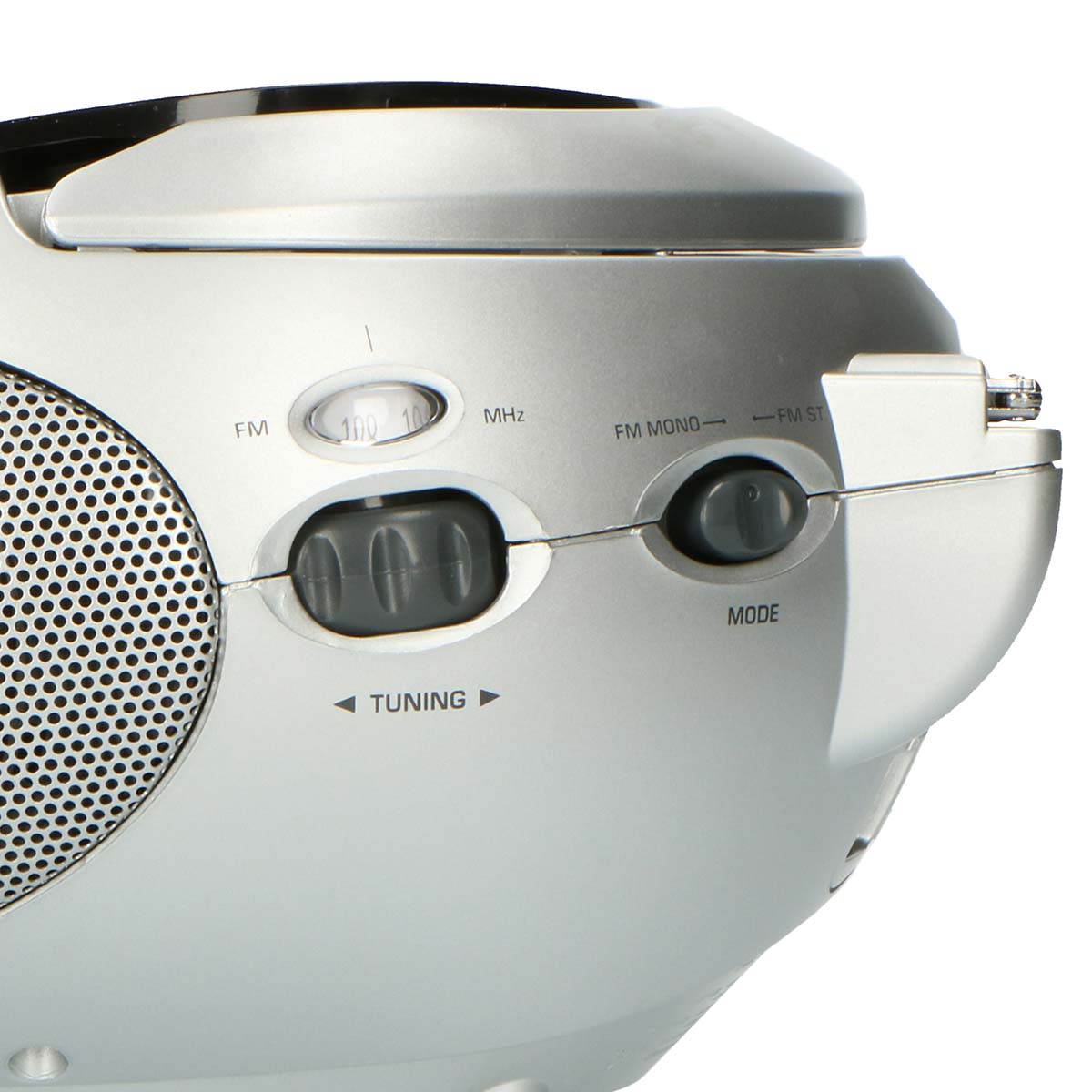 Tragbares Stereo-FM-Radio mit CD-Player Schwarz/Silber