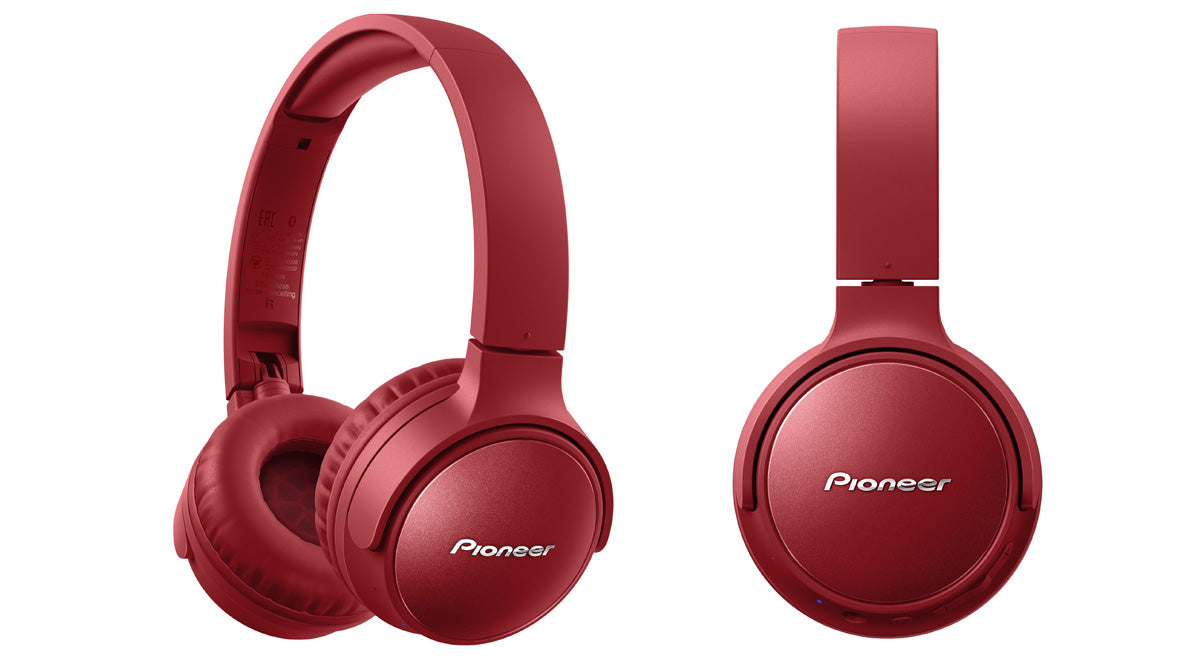 Pioneer SE-S6BN Geräuschunterdrückende Bluetooth Kopfhörer (Rot)